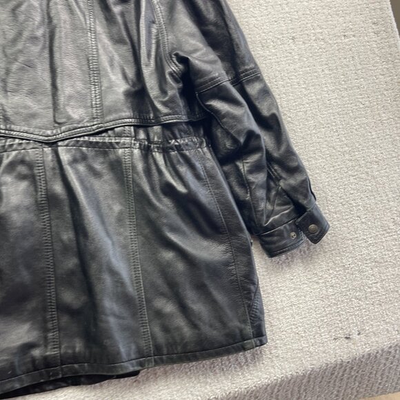 VTG Gabriel Collection Leather Black Utility Jacket Coat Men Sz L Canada Made - Picture 10 of 12